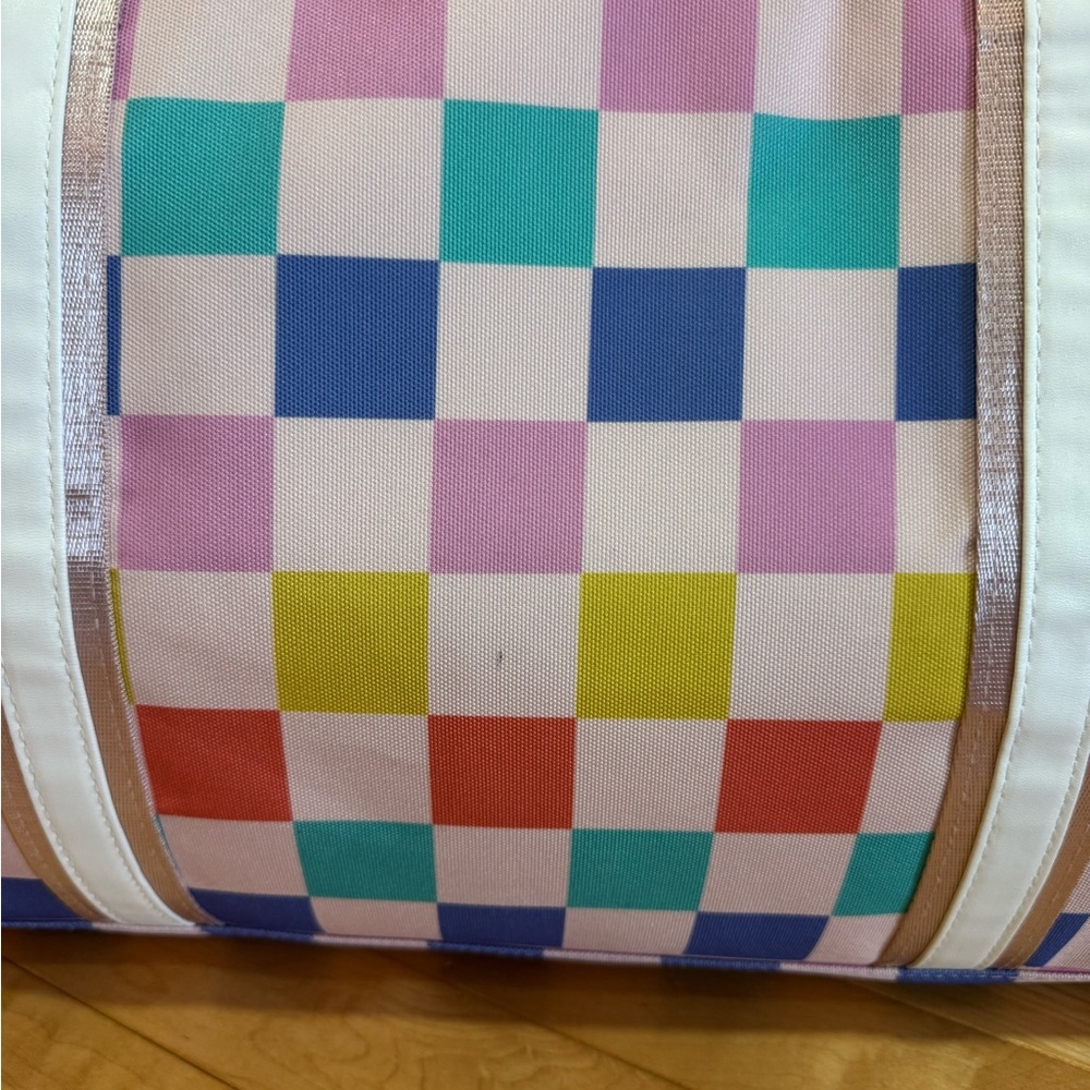 Multicolored Checkered Pattern Duffle Weekender B… - image 8